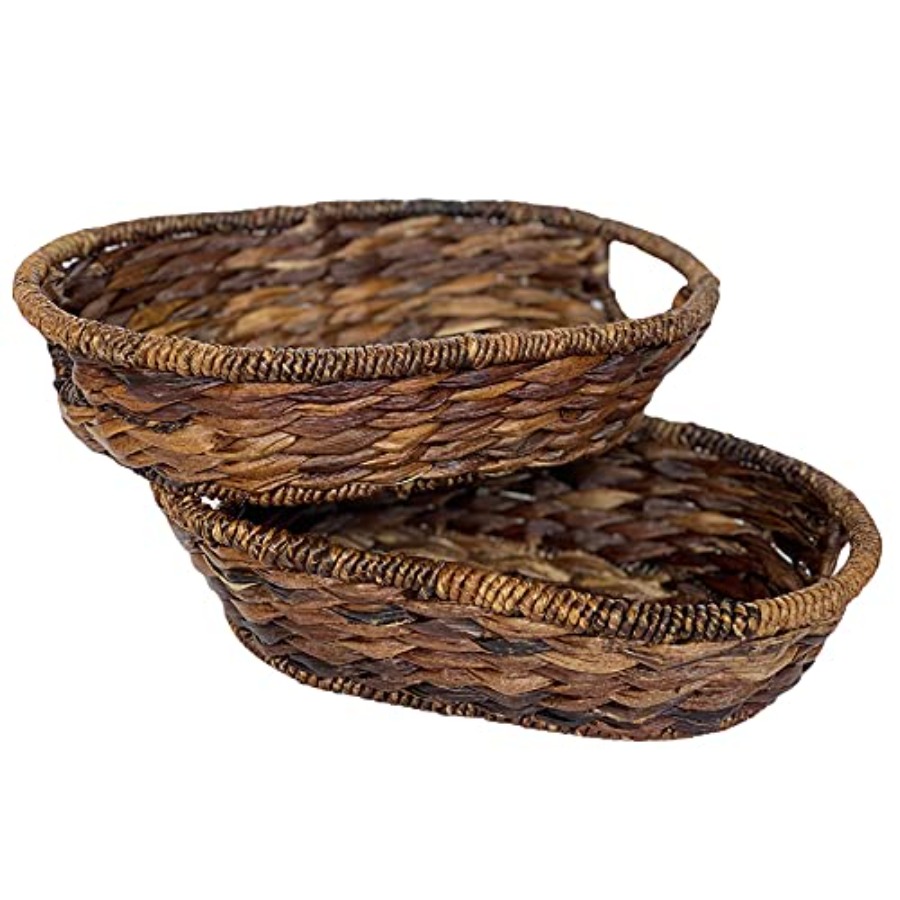Kitchen Baking Mat - Handwoven Oval Wicker Baskets Set of