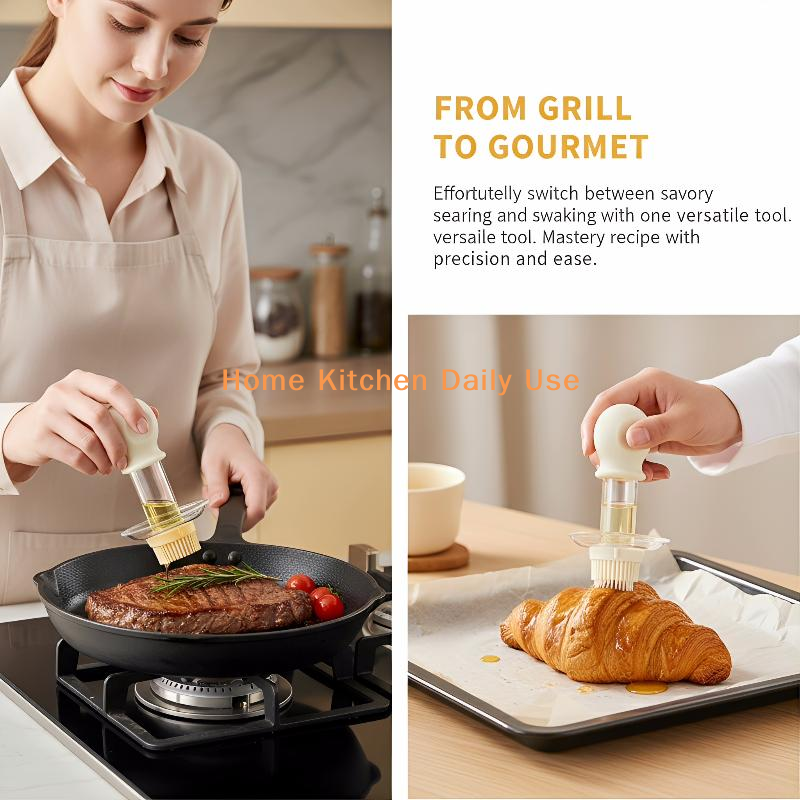 Kitchen Glass Baking Set - portableOil Dispenser Bottle with Brush Set