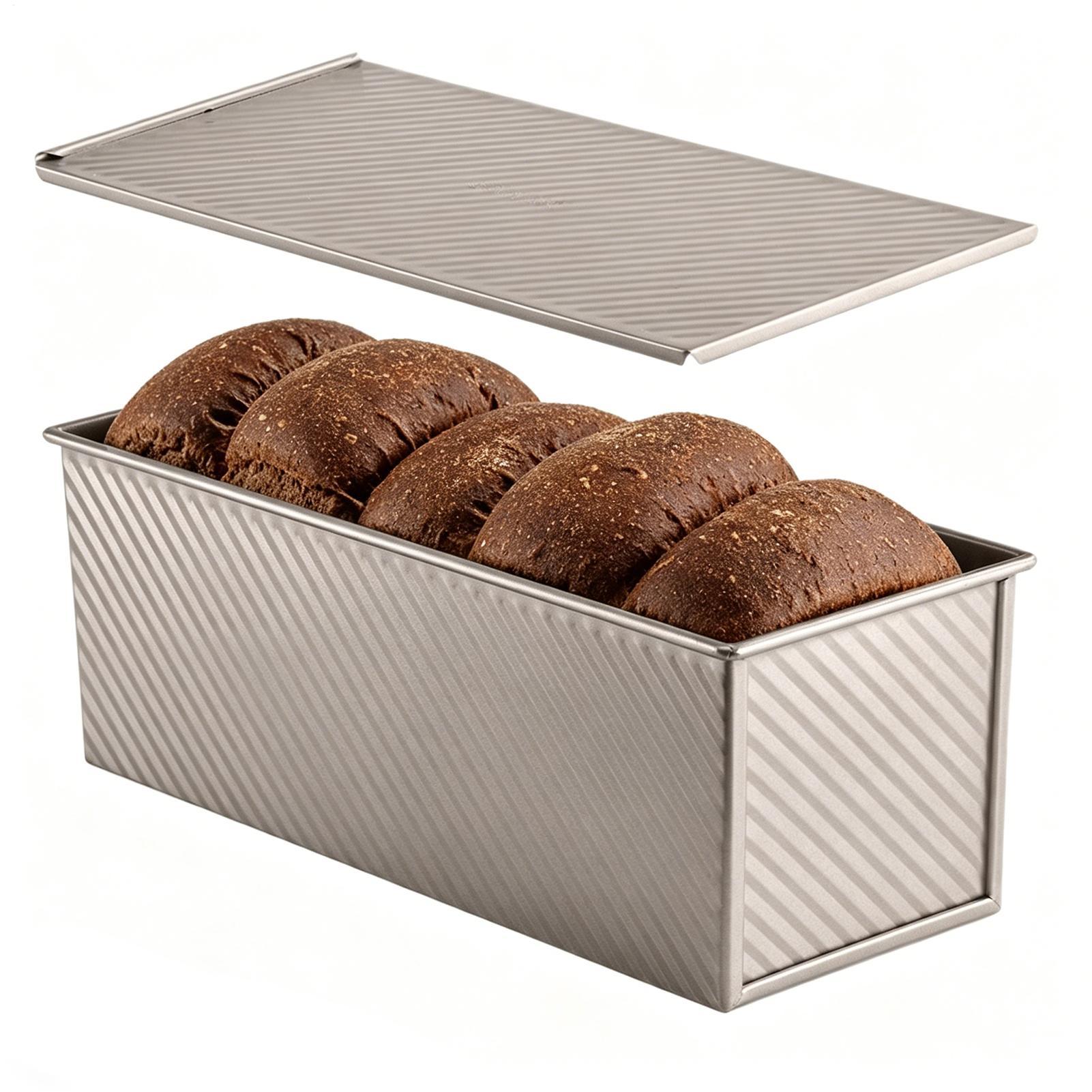 Kitchen Baking Pan - Loaf Pan With Lid Corrugated Carbon