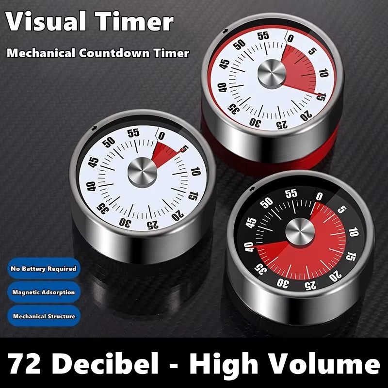 Baking Kitchen Hourly - Countdown Reminder Magnetic Mechanical Visual Timers