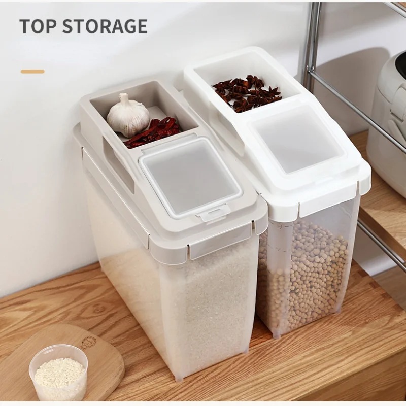 Kitchen Bank - Large Plastic Bucket Moisture-proof Transparent Sealed