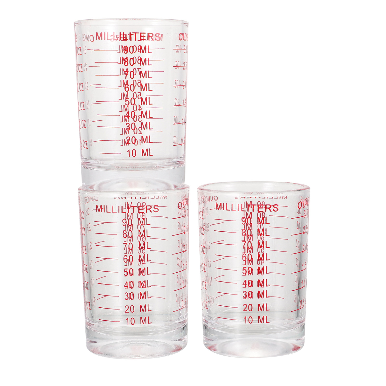 Kitchen Glass Baking Set - 3Pcs Glass Measuring Cups Set Transparent