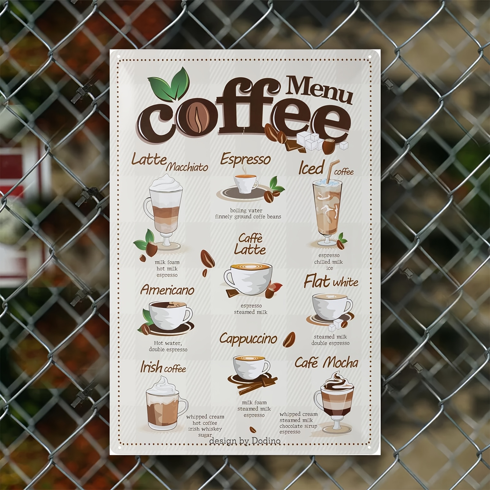 Kitchen Baking Storage - Art Decor Style Coffee Menu Tin