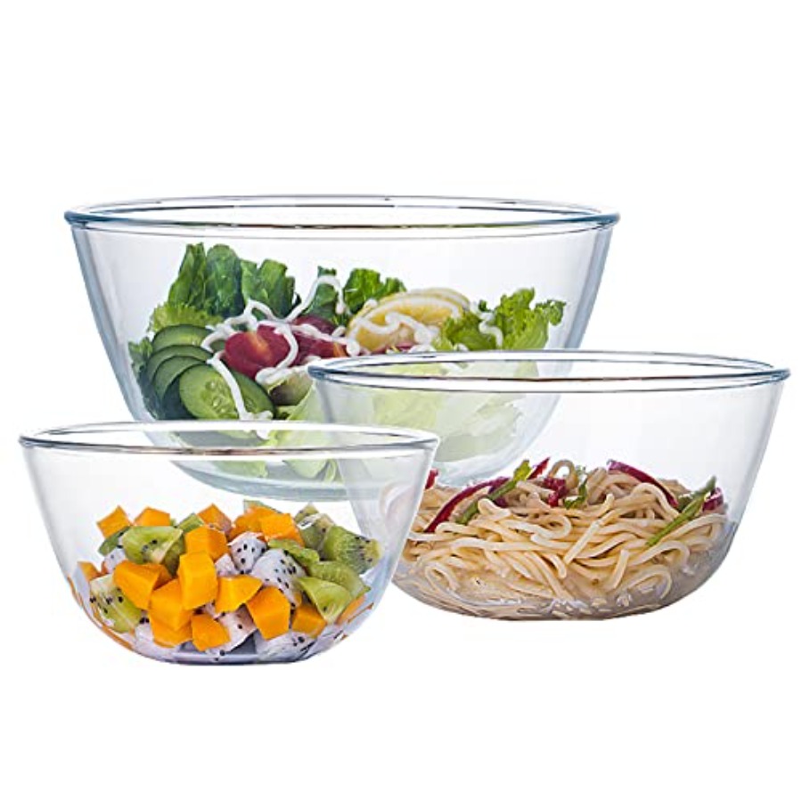 Kitchen Glass Baking Set - Glass Mixing Bowl Set for Baking