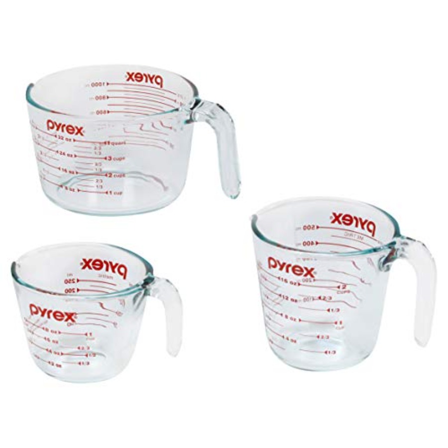 Kitchen Glass Baking Set - Essentials 3-Pack Glass Measuring Cups Set