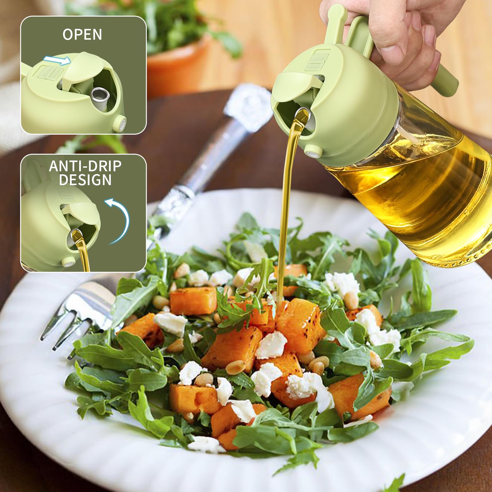 Kitchen Glass Baking Set - 2-in-1 Food Grade Glass Olive Oil