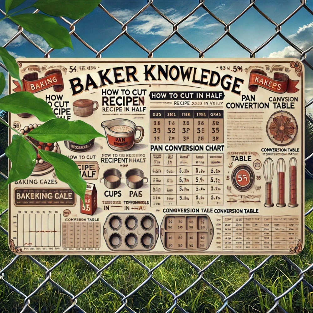 Vintage Metal Tin Sign 8x12 In - Kitchen Baking Conversion Chart avis et prix