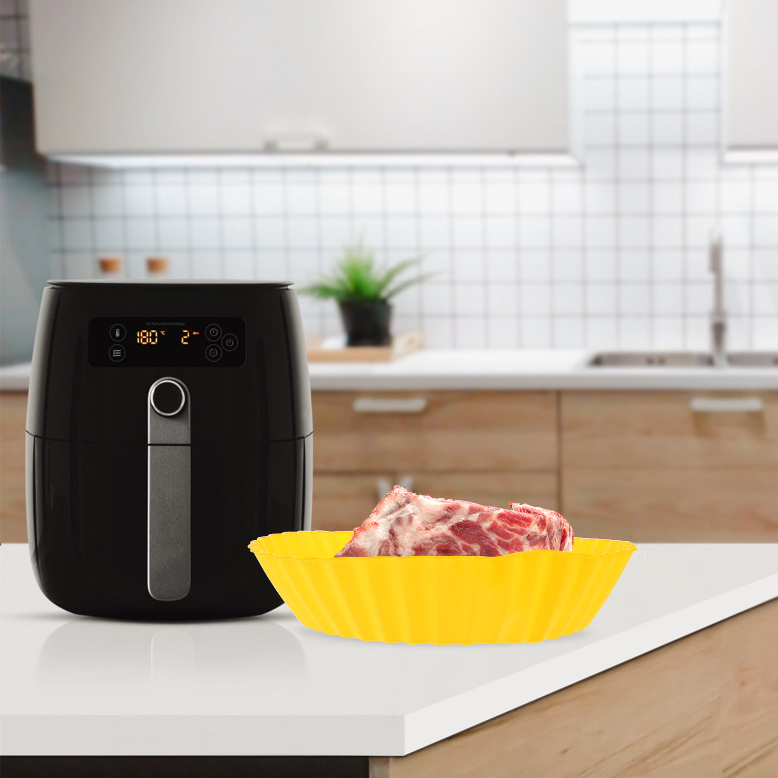 2Pcs Silicone Air Fryer Pot Re - Kitchen Baking Mat avis et prix