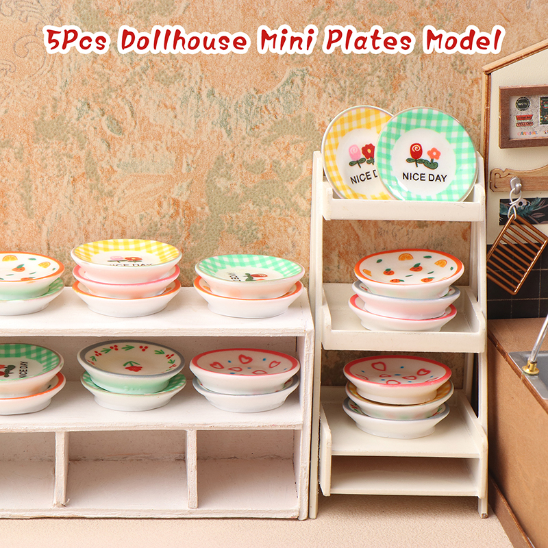 5Pcs 1/12 Dollhouse Mini Plate - Kitchen Baking Storage avis et prix