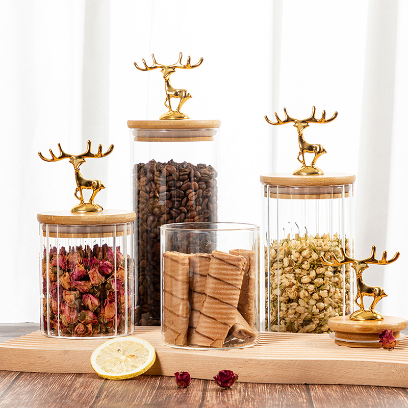 Nordic Golden Elk Storage Jar  - Kitchen Bank avis et prix