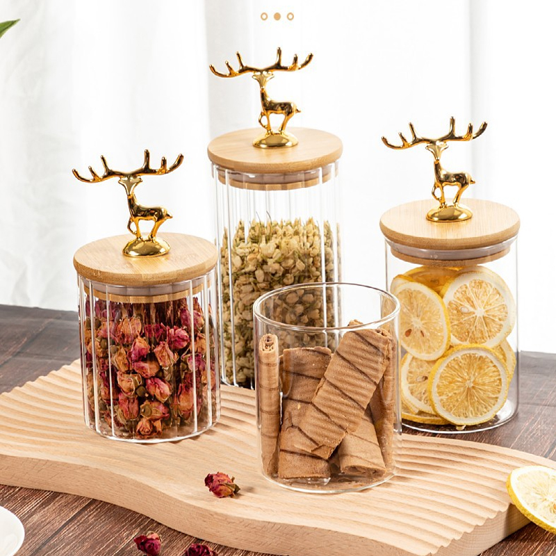 Nordic Golden Elk Storage Jar  - Kitchen Bank avis et prix