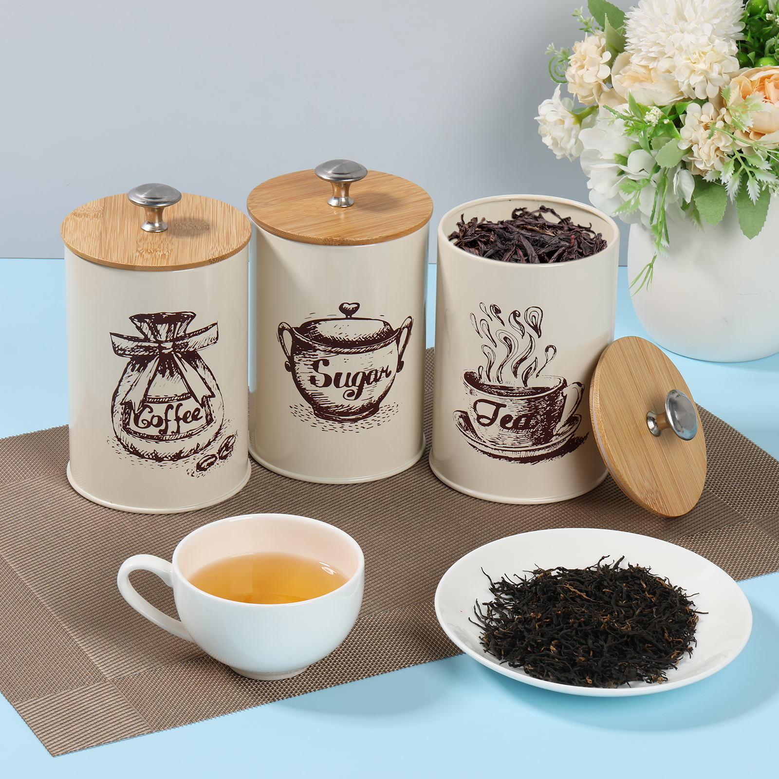 3Pcs Kitchen Storage Box Metal - Kitchen Bank avis et prix