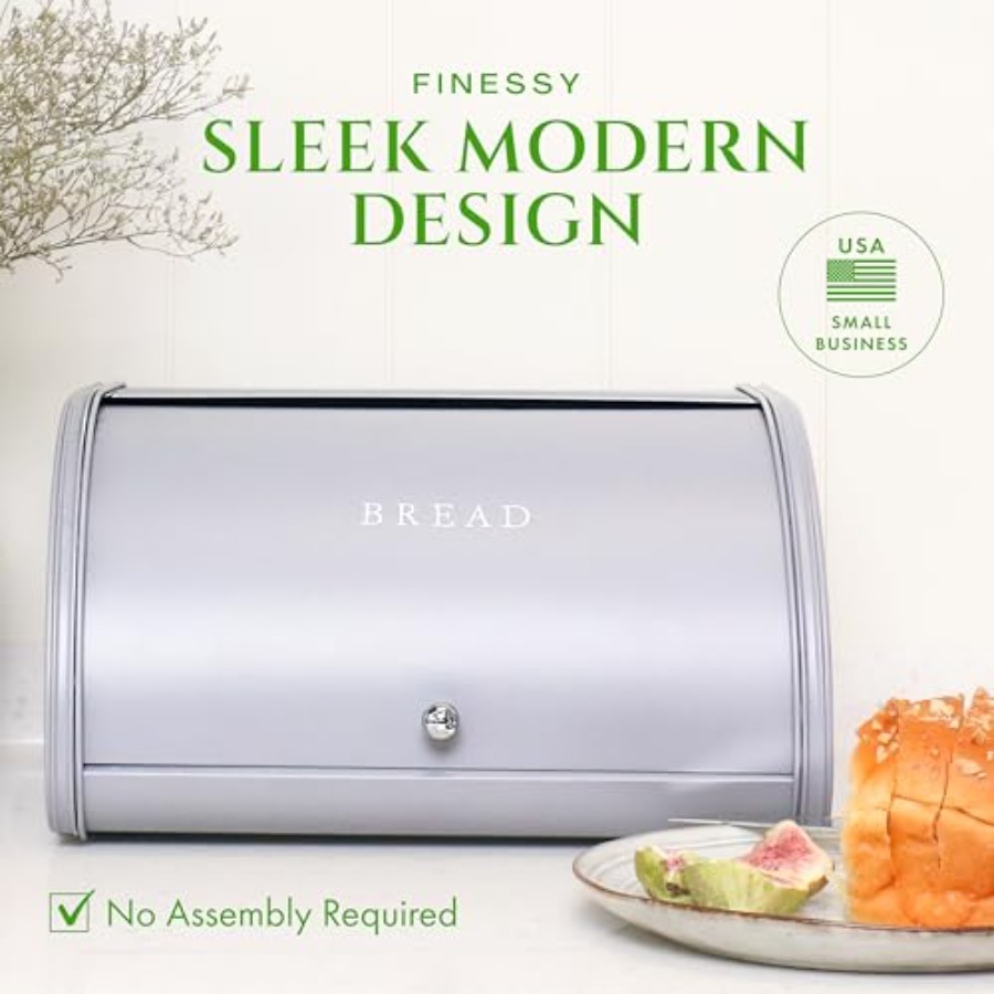 Modern Metal Bread Box for Kit - Kitchen Baking Mat avis et prix