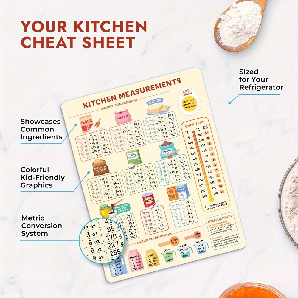1PC Kitchen Conversion Chart,  - Kitchen Baking Conversion Chart avis et prix