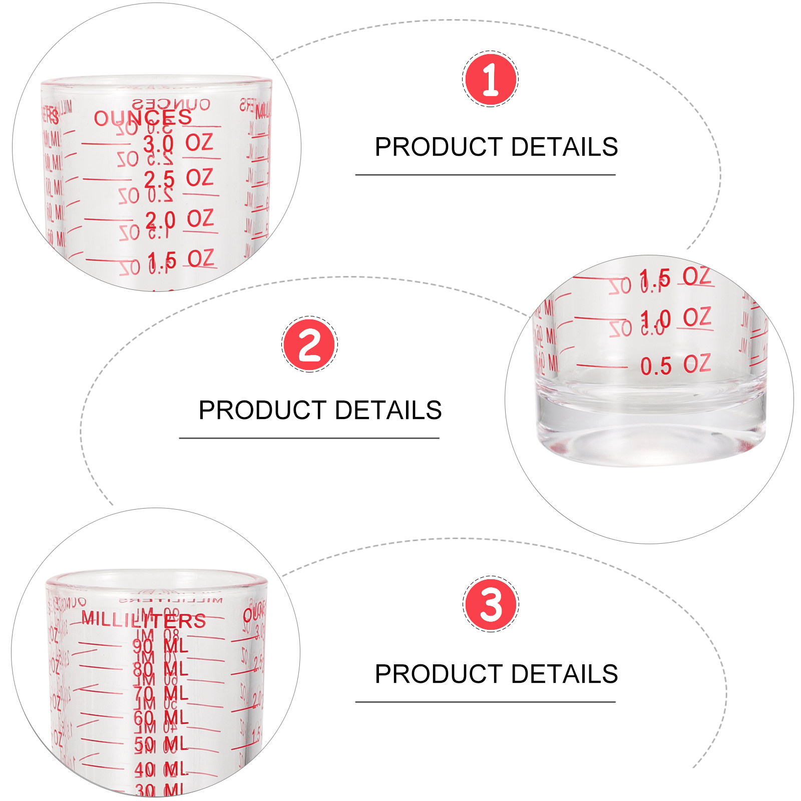 3Pcs Reusable Glass Measuring  - Kitchen Baking Area avis et prix