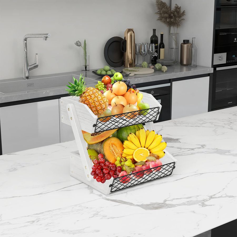 Fruit Basket for Kitchen, 2 Ti - Kitchen Baking Storage avis et prix
