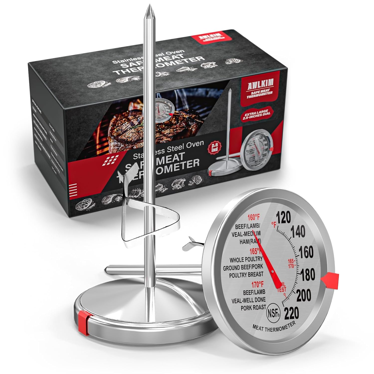 2-Pack Analog Meat Thermometer - Oven Thermometer Analog avis et prix