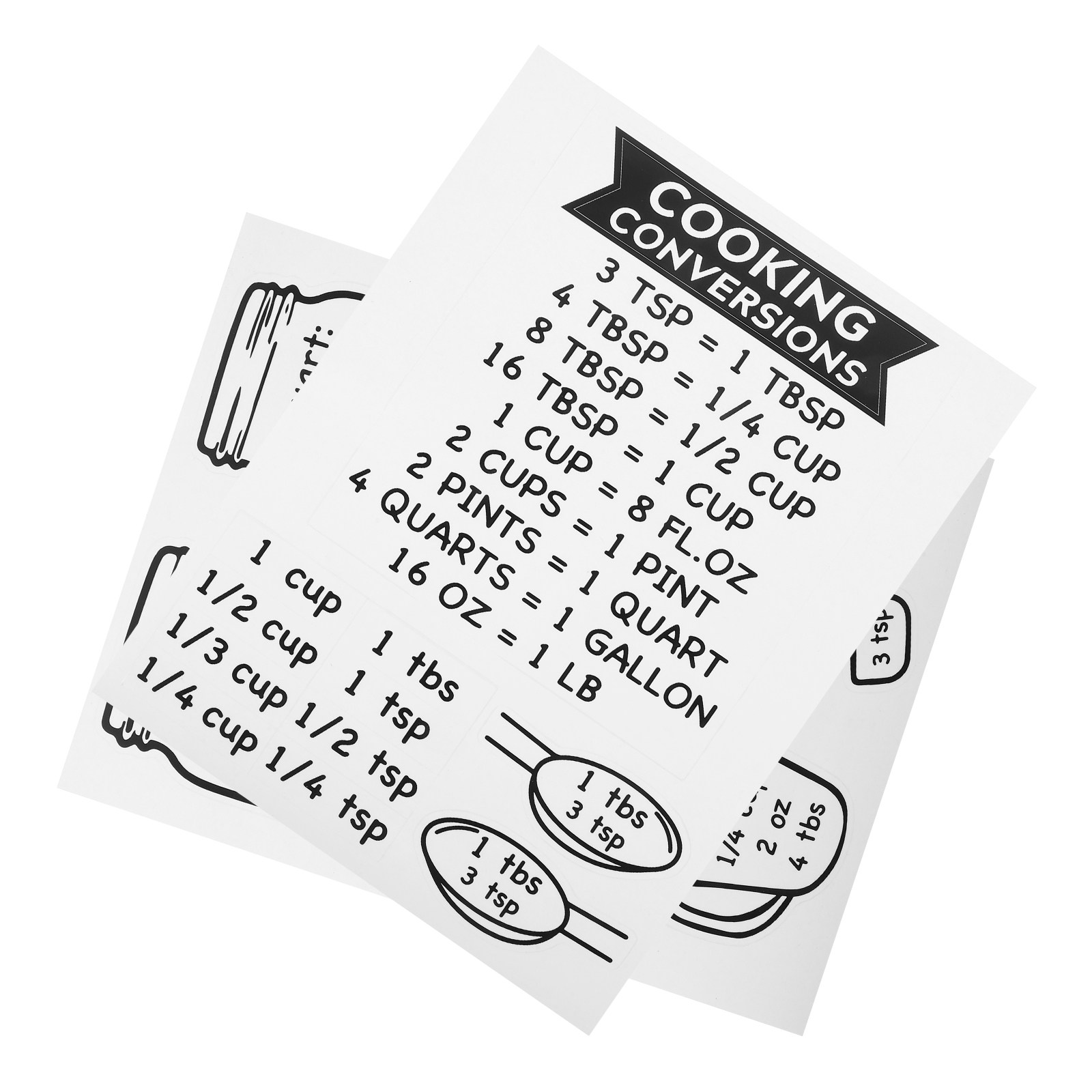 2Pcs Kitchen Conversion Chart  - Kitchen Baking Conversion Chart avis et prix