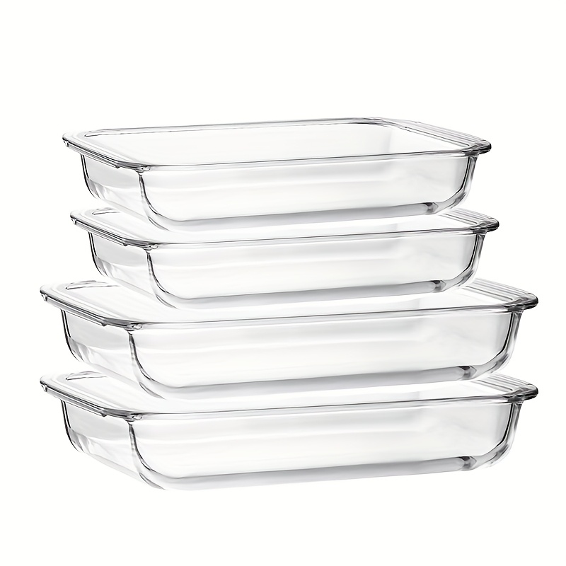 Set of 4 Rectangular Glass Bak - Kitchen Glass Baking Set avis et prix