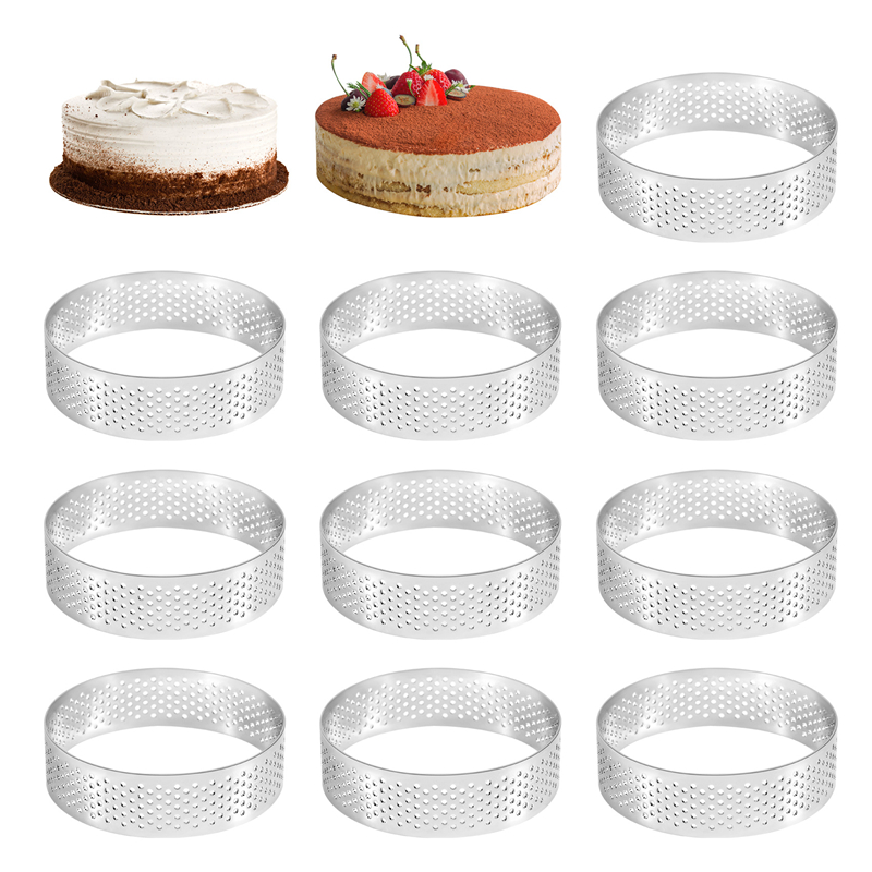 10Pcs Circular Tart Rings with - Kitchen Baking Cake avis et prix