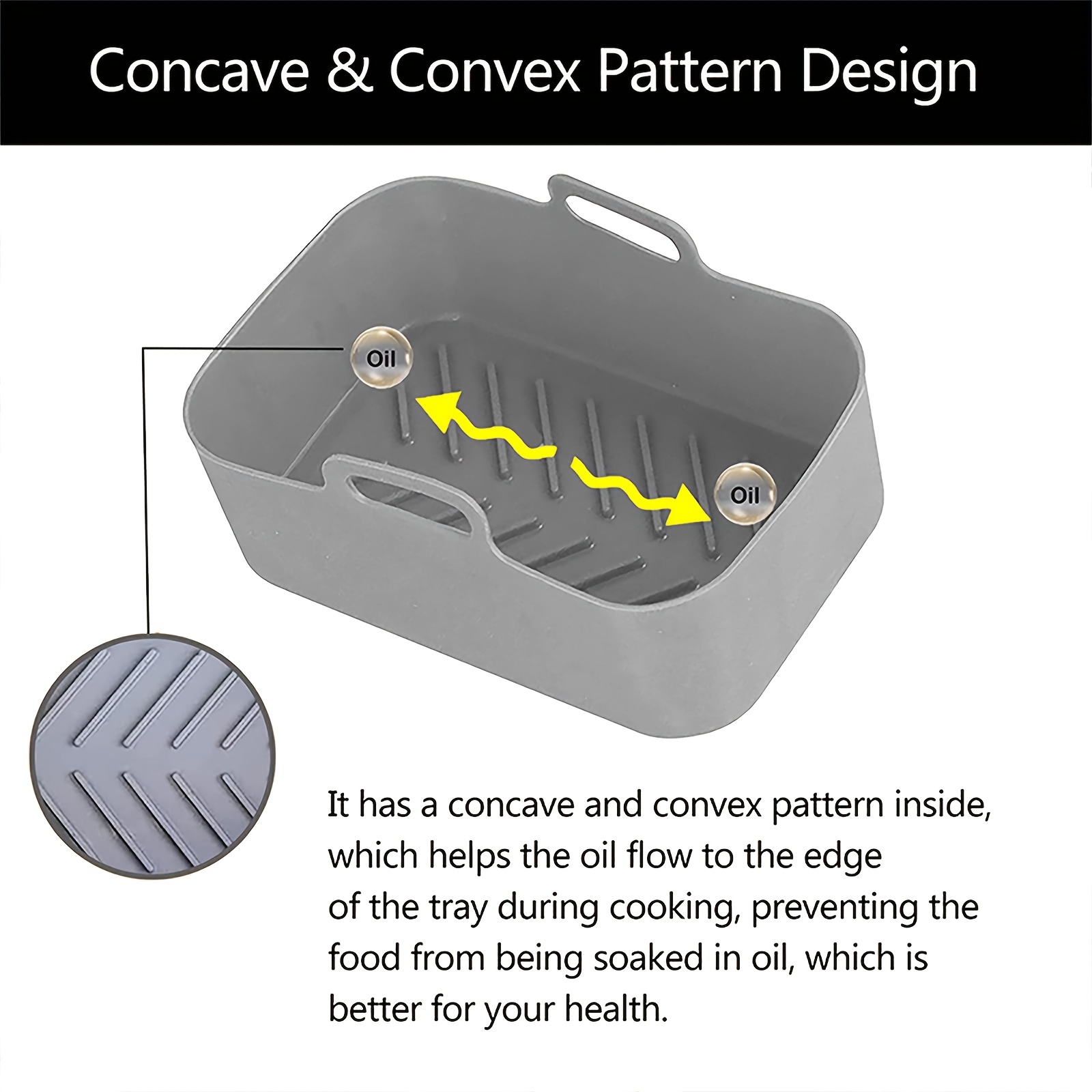 1/2Pcs Air Fryer Silicone Tray - Kitchen Baking Pan avis et prix