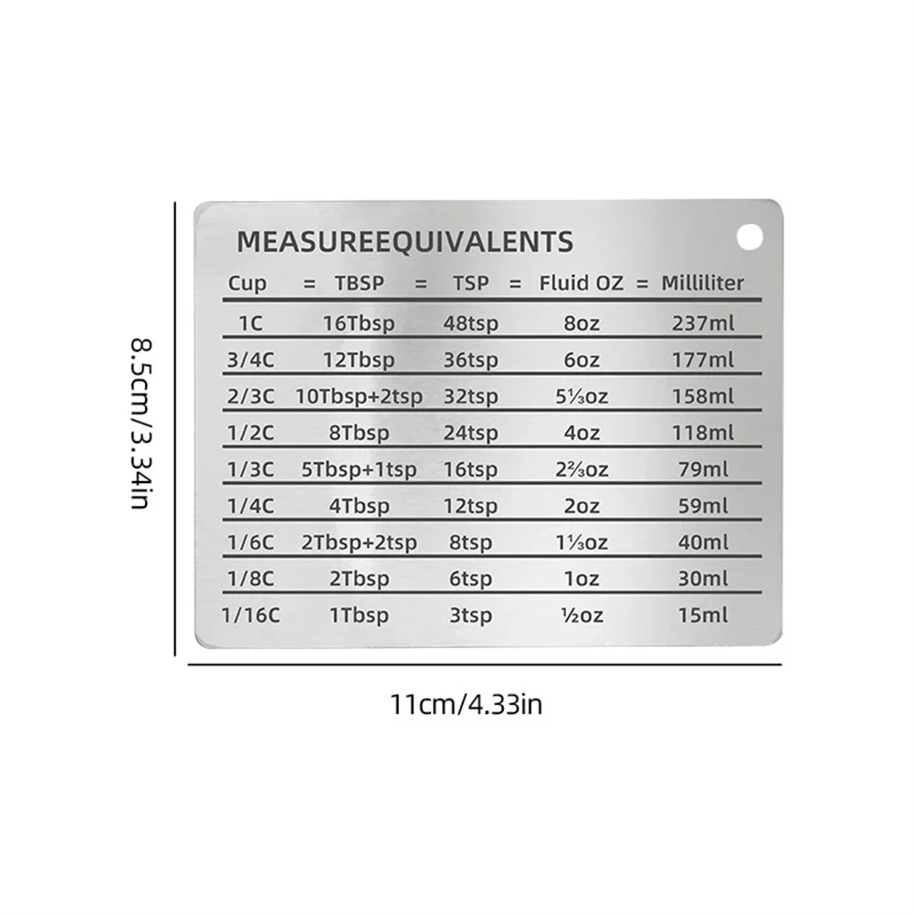 5 Pieces Stainless Steel Magne - Kitchen Baking Conversion Chart avis et prix