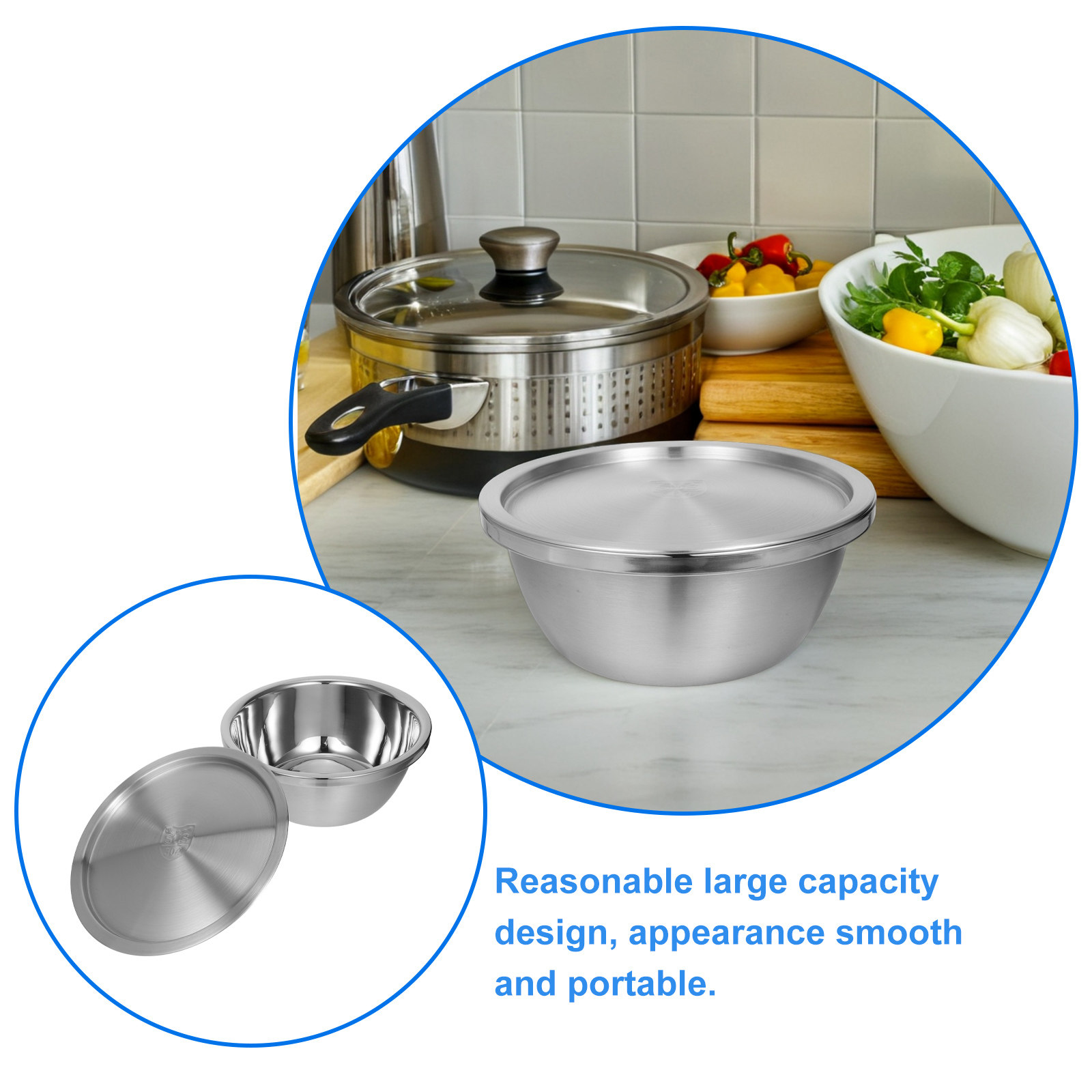 1Set Stainless Steel Mixing Bo - Kitchen Baking Storage avis et prix
