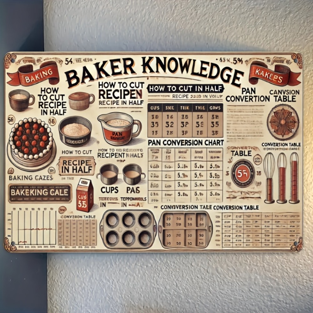 Vintage Metal Tin Sign Kitchen - Kitchen Baking Conversion Chart avis et prix