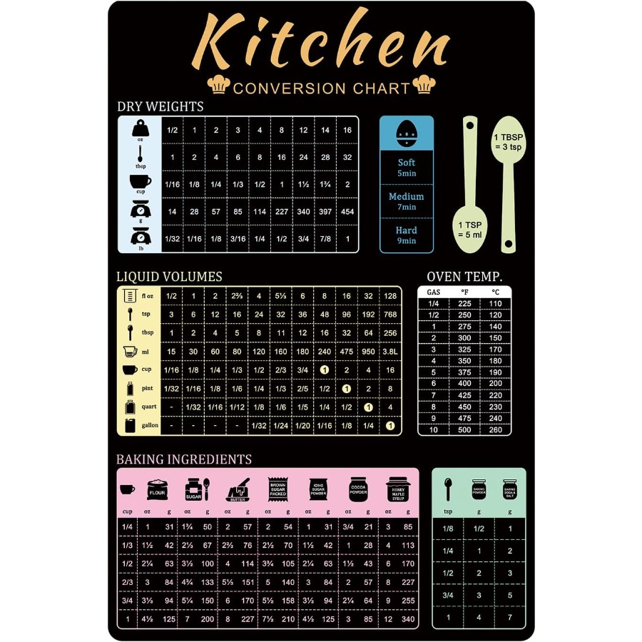 Kitchen Conversion Chart Magne - Kitchen Baking Conversion Chart avis et prix