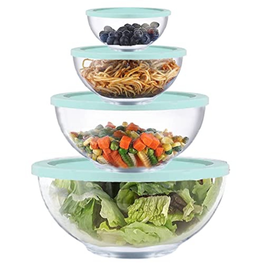 Glass Mixing Bowl Set with Air - Kitchen Glass Baking Set avis et prix