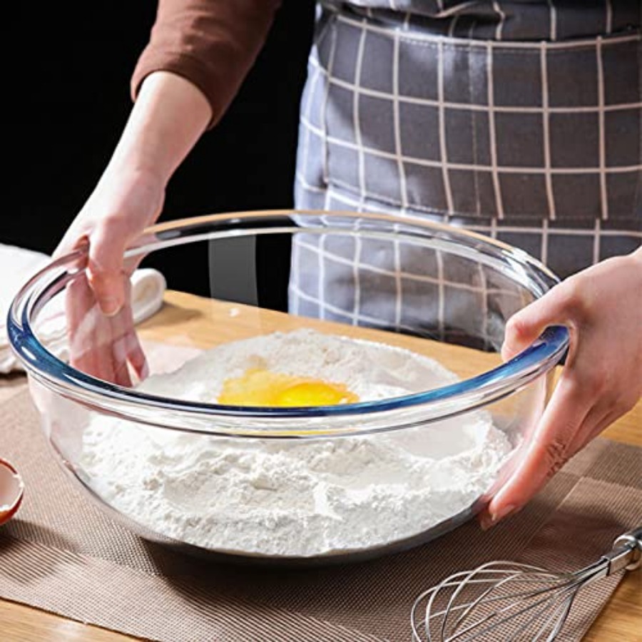 Glass Mixing Bowl Set with Air - Kitchen Glass Baking Set avis et prix