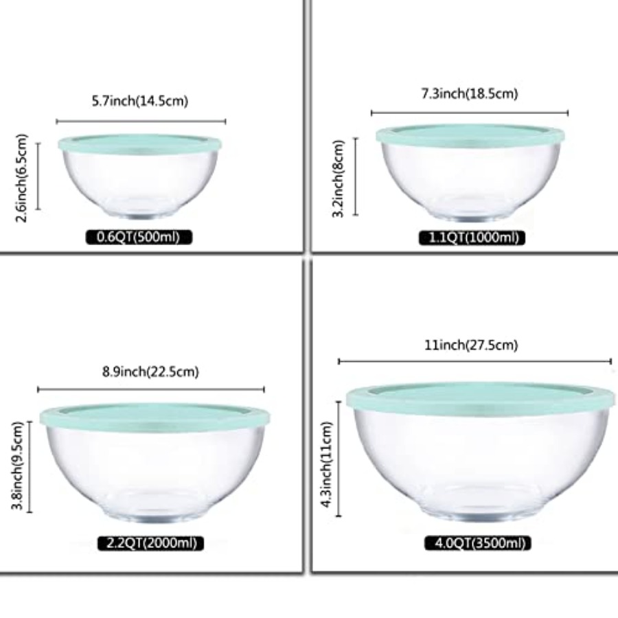 Glass Mixing Bowl Set with Air - Kitchen Glass Baking Set avis et prix