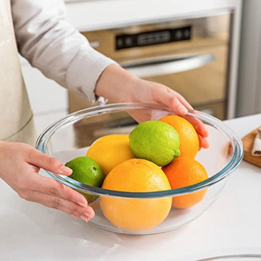 Glass Mixing Bowl Set with Air - Kitchen Glass Baking Set avis et prix