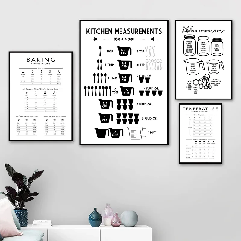 Minimalist Food Kitchen Measur - Kitchen Baking Conversion Chart avis et prix
