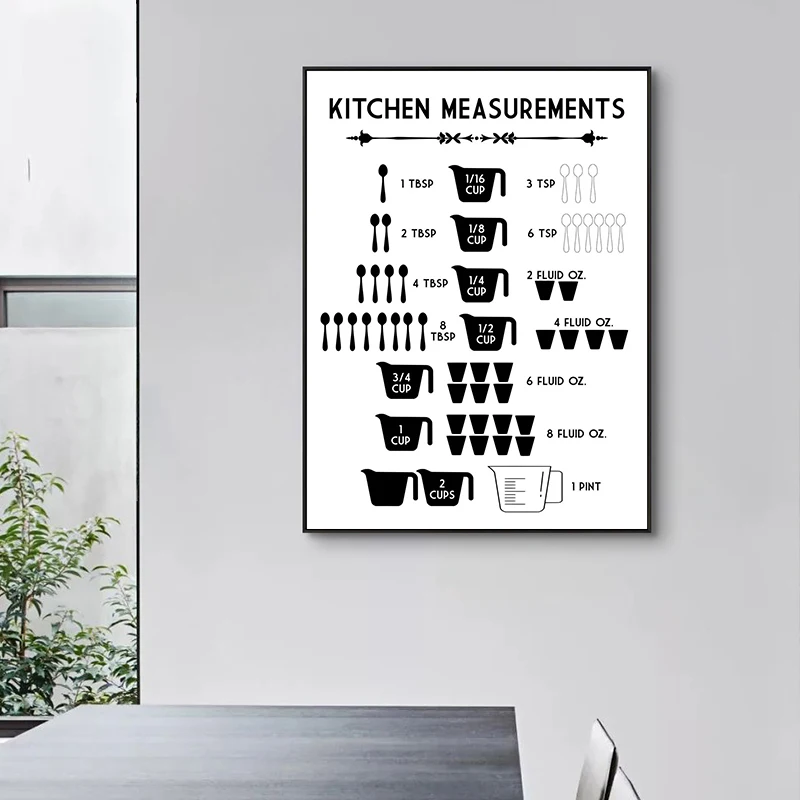 Minimalist Food Kitchen Measur - Kitchen Baking Conversion Chart avis et prix