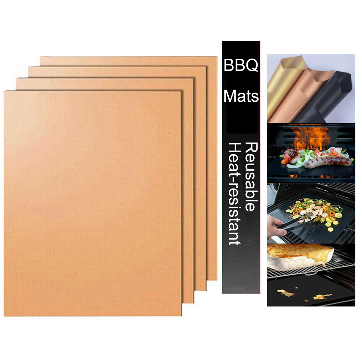 Non-stick 4Pcs BBQ Grill Mat B - Super Kitchen Baking Mat avis et prix