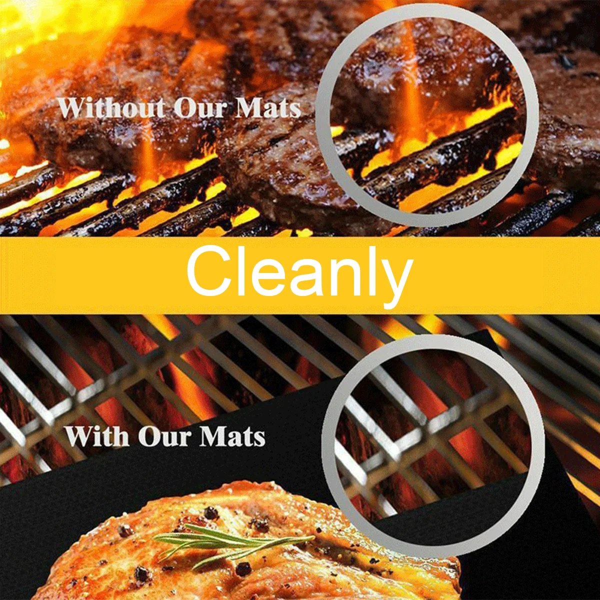 Non-stick 4Pcs BBQ Grill Mat B - Super Kitchen Baking Mat avis et prix