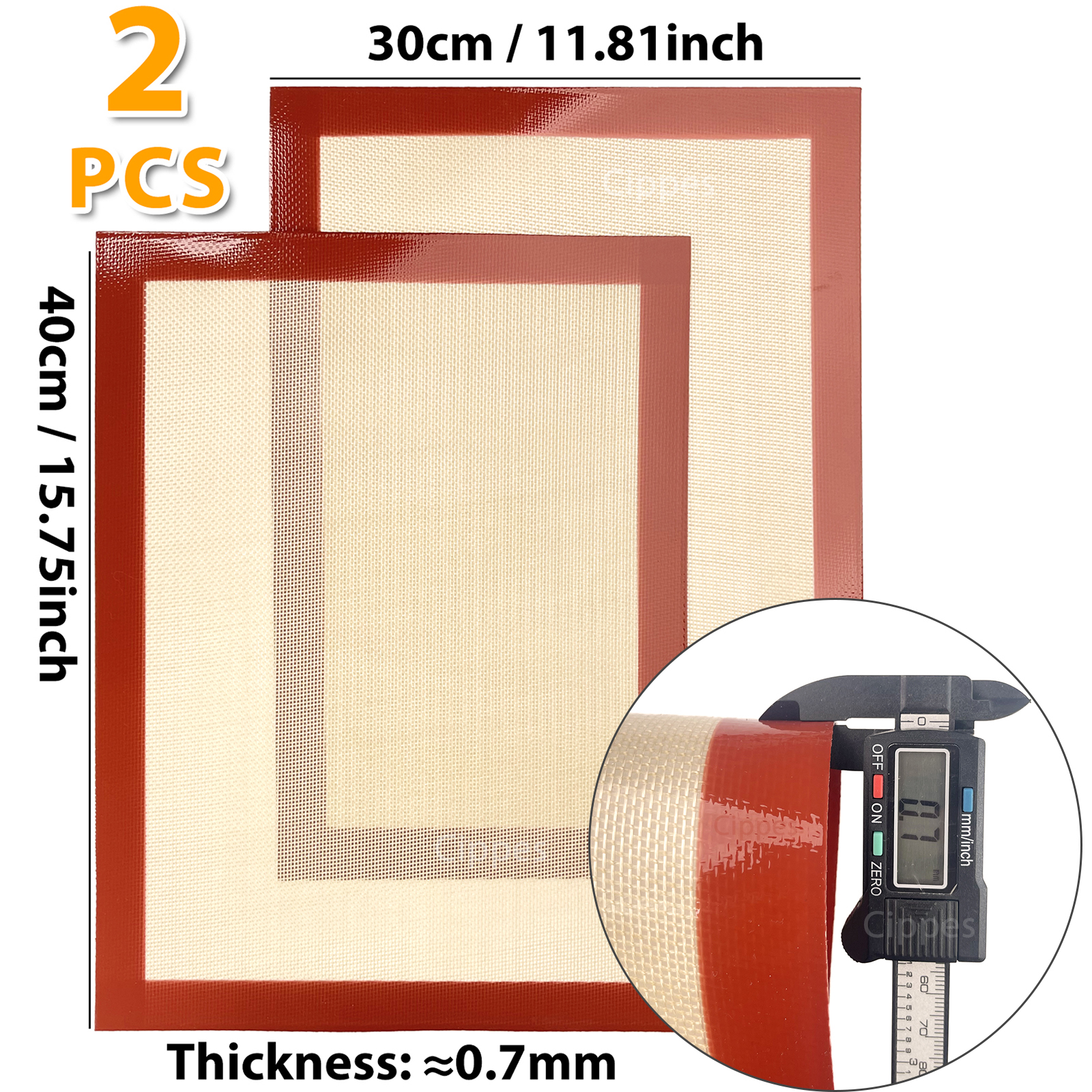 2PCS Silicone Baking Mats for  - Super Kitchen Baking Mat avis et prix