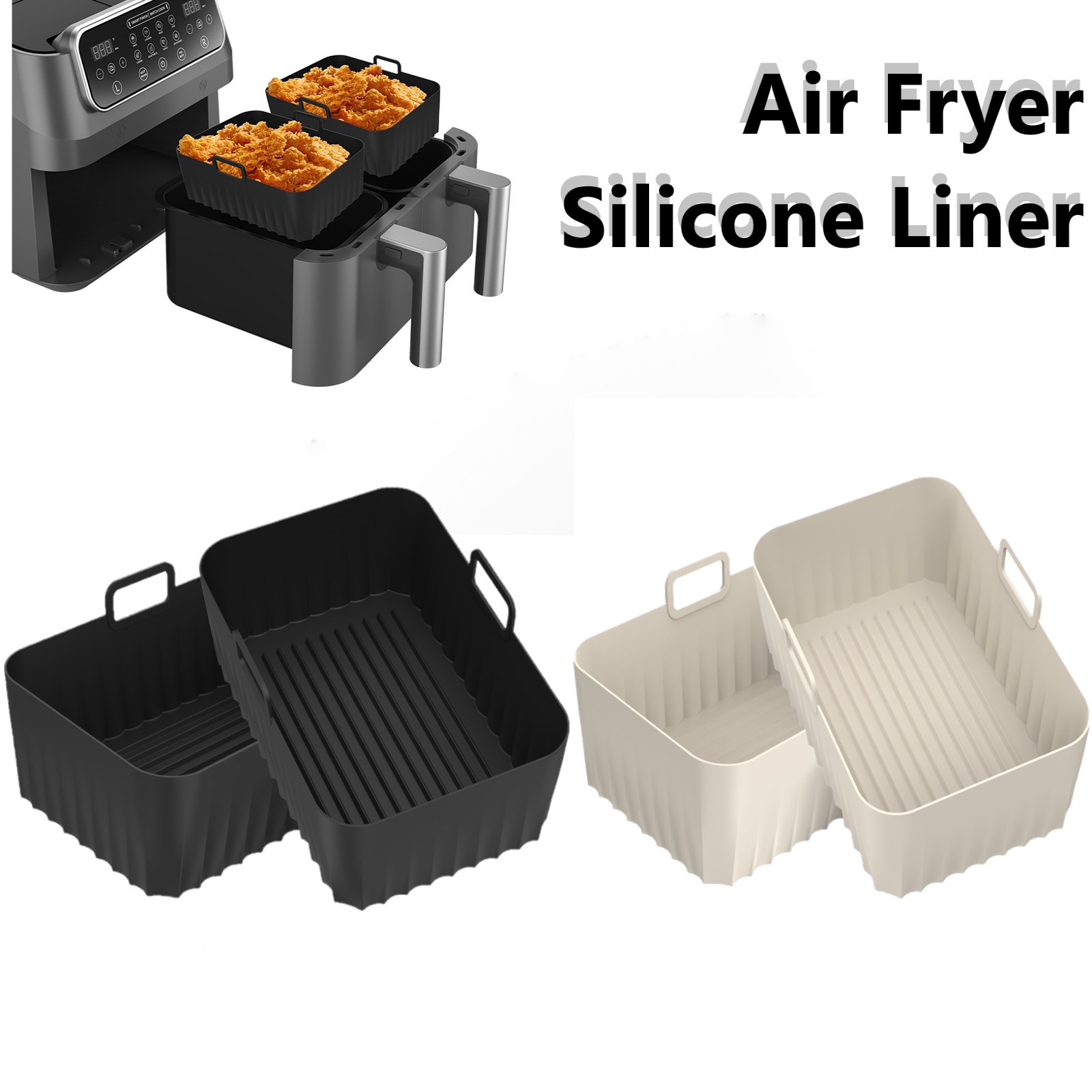 2Pcs Air Fryer Silicone Pot Ai - Kitchen Baking Pan avis et prix