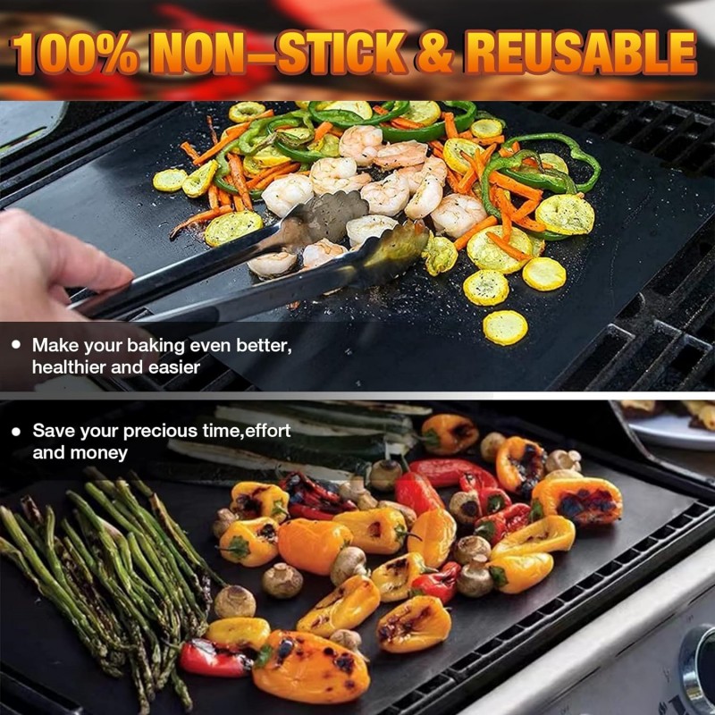 2/1PC Non-stick BBQ Grill Mat  - Super Kitchen Baking Mat avis et prix