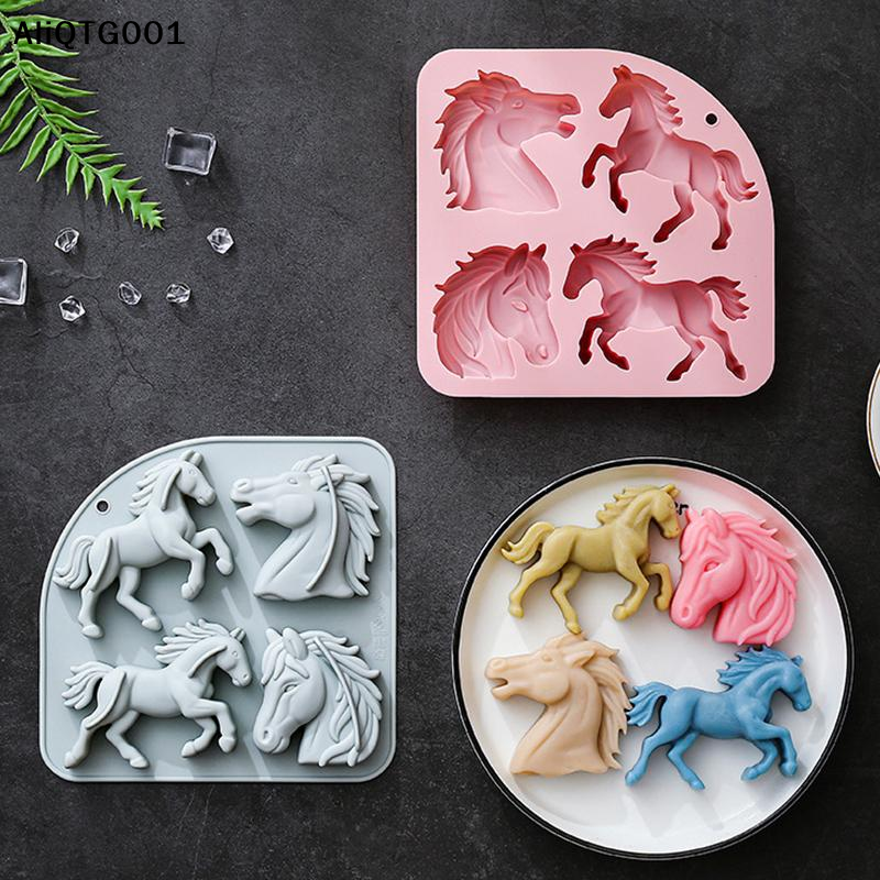 4-Cavity 3D Horse Silicone Mol - Kitchen And Baking Tools avis et prix