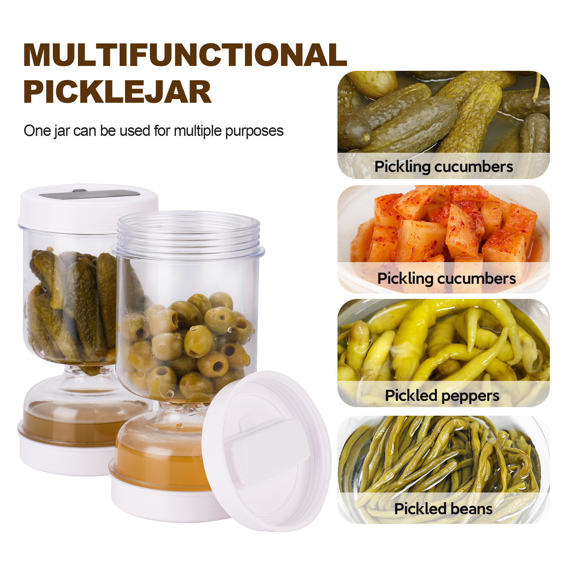 Olive and Pickle Strainer Jar, - Kitchen Bank avis et prix
