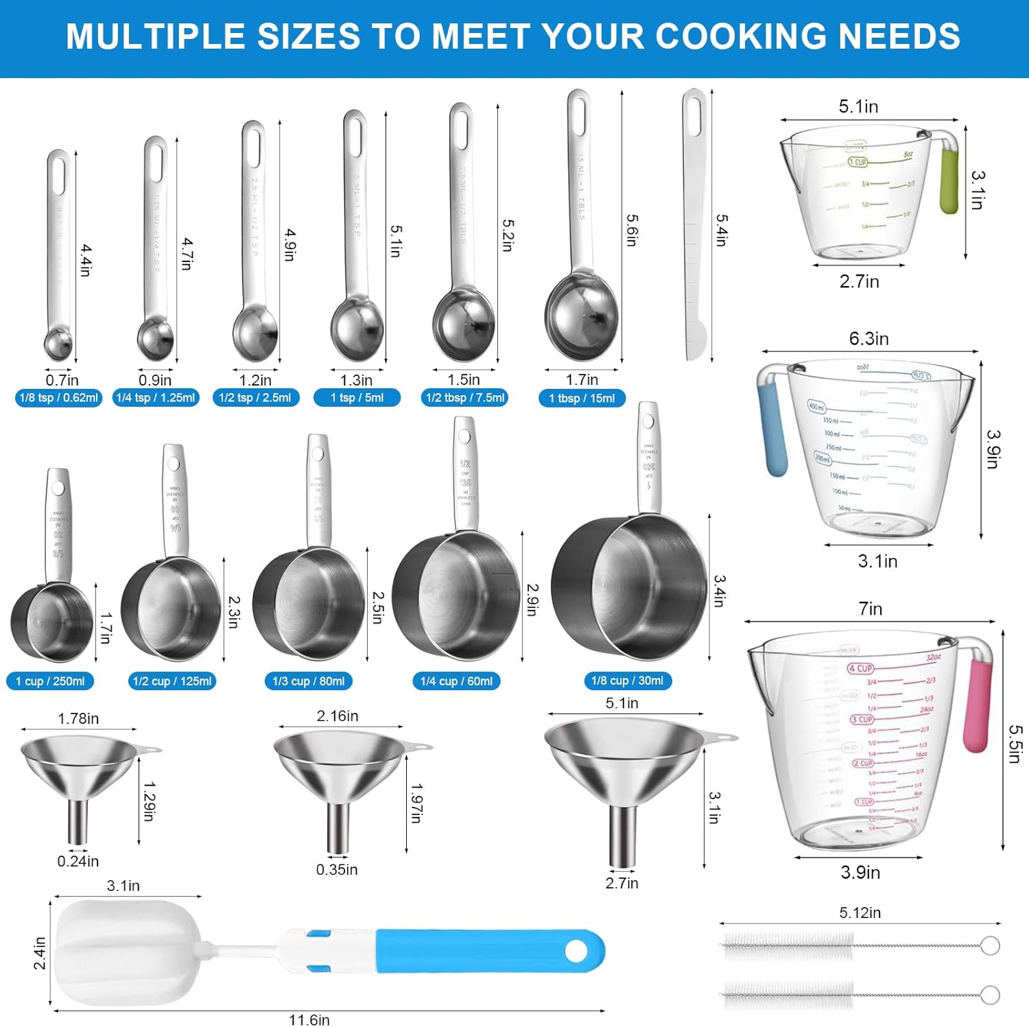 21-Piece Measuring Cups and Sp - Kitchen Glass Baking Set avis et prix
